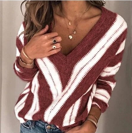 Pull Epais En Coton Roulé à Rayures - DéjàVu Boutique™