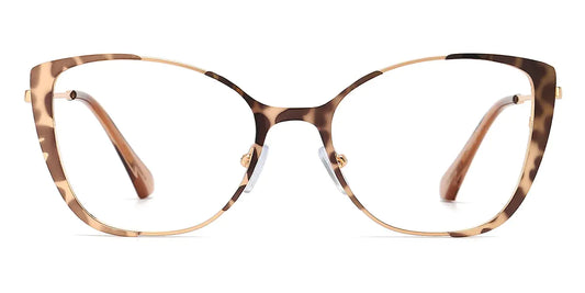 Square Gold-Tortoiseshell Glasses for Women