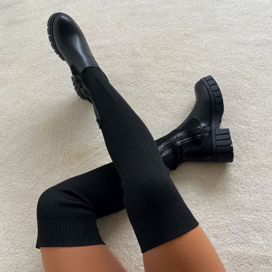 Bottes hautes en tricot extensible - DéjàVu Boutique™